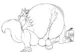  anthro balls belly belly_inflation big_belly black_nose bodily_fluids canid canine canis capcom cum darkstalkers ejaculation erection genital_fluids genitals hand_on_stomach hi_res huttsergreywolf inflation jon_talbain male mammal orgasm penis solo tongue tongue_out video_games were werecanid werecanine werewolf wolf 