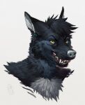  anthro canid canine canis grin hiccupby male mammal piercing smile solo wolf yellow_eyes 