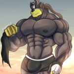  abs absurd_res anthro biceps boxers_(clothing) bulge clothing gloves handwear hi_res legendary_pok&eacute;mon looking_at_viewer male mammal muscular muscular_anthro muscular_male nintendo nipples pecs pok&eacute;mon pok&eacute;mon_(species) robinmg_45 shirtless solo underwear urshifu ursid video_games 