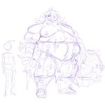  belly big_belly cauldron clothed clothing duo female grindavikbydaylight hi_res humanoid muscular muscular_female ogre topless 
