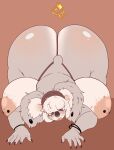  absurd_res anthro ass_up big_breasts big_butt blush breasts butt clothed clothing female hi_res huge_breasts huge_butt koala mammal marsupial nipple_piercing nipples piercing solo thong topless underwear vombatiform zeromccall 