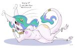  absurd_res alternate_species anthro breasts female friendship_is_magic hi_res mammal my_little_pony nipples nude out-of-placers princess_celestia_(mlp) simple_background skoon solo webcomic white_background yinglet 