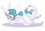  absurd_res alternate_species anthro breasts female friendship_is_magic hasbro hi_res mammal my_little_pony nipples nude out-of-placers princess_celestia_(mlp) simple_background skoon solo webcomic white_background yinglet 