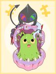  :3 antennae_(anatomy) bandai_namco bivalve blush clam claws cute_fangs demon digimon digimon_survive dracmon dracmon_(survive) duo female feral green_body grin humanoid kuso_800t male marine mollusk shell smile spade_tail syakomon syakomon_(survive) yellow_eyes 