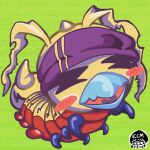  accessory arthropod bandai_namco beak blush caterpillar digimon digimon_(species) digimon_survive ecm_artist feral headband hi_res insect kunemon kunemon_(survive) larva male segmented_body solo 