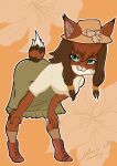  accessory anthro bent_legs bent_over biped blue_eyes bobcat boots bottomwear bow_(feature) bow_accessory bow_ribbon breasts brown_body brown_fur brown_hair butt cheek_tuft claws clothed clothing digital_media_(artwork) facial_tuft fangs felid feline female fingers footwear fur green_bottomwear green_clothing green_skirt hair hair_accessory hands_on_knees hands_on_legs hands_on_own_knees hands_on_own_legs hat headgear headwear hi_res holding_knees holding_legs hunnylilbunny inner_ear_fluff looking_at_viewer lynx mammal pigtails pink_nose ribbons shirt skirt smile socks solo teeth topwear tuft white_body white_clothing white_fur white_shirt white_topwear 