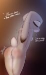  absurd_res anthro breasts cotton_tail detailed digital_media_(artwork) disney eyes_closed female floppy_ears fur furbeyond genitals grey_body grey_fur hi_res judy_hopps lagomorph legs_together leporid letterbox light light_body light_fur mammal pussy rabbit roleplay shaded solo spanking zootopia 