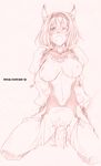  animal_ears arms_behind_back blush breasts cat_ears censored clothed_sex commentary cowgirl_position cum final_fantasy final_fantasy_xi girl_on_top headband large_breasts mithra monochrome navel nipples one_eye_closed open_mouth penis sex short_hair solo_focus straddling tachibana_chata thighhighs vaginal 