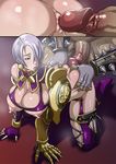  all_fours anal anus armor ass ass_grab breasts butcha-u censored gauntlets grabbing_another's_ass groping hair_over_one_eye huge_breasts huge_penis isabella_valentine looking_back nipples penis pointless_censoring short_hair soulcalibur spikes 