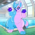  anthro female hi_res inflatable inflatable_toy inflated_belly pool_floaty pool_toy tudeowo 