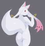  :3 ambiguous_gender anthro anthrofied butt felid hi_res incubator_(puella_magi) kyubey looking_back mahou_shoujo_madoka_magica mammal nude puella_magi red_eyes solo umisag85rabb99 white_body 