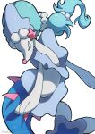  2022 ambiguous_gender blue_body blue_hair blue_skin blue_tail detailed eyes_closed feral fin flippers gem hair happy hi_res long_hair long_tail mammal marine merfolk multicolored_body multicolored_skin multicolored_tail nekono_shippo75 nintendo nude pearl_(gem) pink_nose pink_tail pinniped pok&eacute;mon pok&eacute;mon_(species) ponytail portrait pose primarina round_nose shadow simple_background smile solo spikes split_form star two_tone_tail video_games white_background white_body white_eyelashes white_skin 