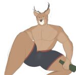  alcohol anthro antlers bedroom_eyes beer beer_bottle beverage biceps blush blush_lines bottle bubble bulge cervid cervine clothing devious_grin drunk drunk_bubble grin guide_lines hi_res horn jessoji looking_at_viewer male mammal muscular muscular_male narrowed_eyes pecs seductive sitting sketch sketchy smile solo substance_intoxication triceps underwear wasted 