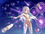  1girl absurdres amaki-aria anal_beads ass_visible_through_thighs bangs blue_background blue_eyes blurry blurry_foreground blush breasts butt_plug chinese_commentary commentary_request controller dildo egg_vibrator fate_(series) gate_of_babylon_(fate) grey_hair hair_ornament hairclip hand_up heart heart-shaped_pupils highres hitachi_magic_wand holding holding_dildo long_hair looking_at_viewer magic_circle navel nipples nose_blush nude object_insertion open_mouth original outstretched_arm pubic_tattoo pussy remote_control remote_control_vibrator runes see-through sex_toy shiny shiny_hair sidelocks skindentation small_breasts solo standing stomach symbol-shaped_pupils tattoo thighhighs too_many too_many_sex_toys uncensored vaginal vaginal_object_insertion vibrator vibrator_cord vibrator_in_thighhighs white_thighhighs 
