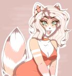  anthro artist big_breasts breasts brittany_corona_(character) cleavage clothed clothing collar dress ear_piercing ear_ring female formal_dress hair hi_res humanoid looking_at_viewer markings piercing ring_piercing smile solo tail tail_markings unknown_(disambiguation) 