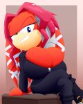  4:5 absurd_res anthro archie_comics big_breasts breast_squish breasts clothing echidna female hi_res huge_breasts lien-da looking_at_viewer mammal monotreme sega sitting slickehedge solo sonic_the_hedgehog_(archie) sonic_the_hedgehog_(comics) sonic_the_hedgehog_(series) squish topwear zipper 