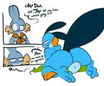  anal anthro balls big_butt butt daughter dialogue father father_and_child father_and_daughter feet female from_front_position frown genitals group jay_(1-upclock) larvitar mabel_(1-upclock) male male/female male/male mating_press moan mudkip nintendo no_pupils parent parent_and_child pok&eacute;mon pok&eacute;mon_(species) question_mark sex smile swampert trio video_games xavier_(1-upclock) 
