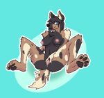  african_wild_dog anthro canid canine female genitals hi_res keinally mammal paws pussy solo spread_legs spread_pussy spreading 