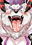  behemoth_(housamo) blush bukkake clothing cum cum_in_mouth cum_inside cum_on_face fangs hoodie horn kyur4_th_ich male male/male monster open_mouth tokyo_afterschool_summoners tongue video_games 