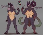  2_tails anthro areola blep bovid breasts caprine caprine_demon curled_hair curved_horn demon diadorin duo erection fangs female fur genitals goat goat_demon grey_background grey_body grey_fur gynomorph hair half-closed_eyes harbinger_(diadorin) horn humanoid_genitalia humanoid_penis humanoid_pussy intersex living_tail mammal multi_tail narrowed_eyes nipple_piercing nipples penis piercing pubes pussy reptile scalie shoulder_tuft simple_background snake snake_tail tan_areola tan_body tan_nipples tan_skin tongue tongue_out trans_(lore) trans_woman_(lore) transformation tuft unusual_anatomy unusual_tail yellow_sclera 