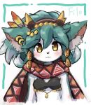  ambiguous_gender anthro clothed clothing digital_media_(artwork) dragon fur green_body green_fur hair hi_res looking_at_viewer phiro_(puzzle_and_dragons) puzzle_and_dragons solo tagme video_games white_body yellow_eyes 