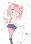  &lt;3 amy_rose anthro clothed clothing eulipotyphlan female hedgehog hi_res kaze_fukeba_nanashi knee_highs legwear mammal necktie open_clothing open_shirt open_topwear panties panty_shot school_uniform sega shirt skimpy solo sonic_the_hedgehog_(series) topwear underwear uniform 