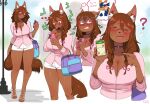  ... absurd_res angel_(lightsource) anthro asking big_breasts bottomwear braided_hair breasts brown_body brown_eyes brown_fur brown_hair canid canine canis cellphone cleavage clenched_teeth clothed clothing confusion cute_fangs dialogue directional_arrow domestic_dog dora_the_explorer eyes_closed eyewear female first_person_view fox fur glasses hair hi_res holding_cellphone holding_object holding_phone lightsource long_legs lost male mammal open_toe_heels outside phone pointing_at_object purse question_mark scared shorts smile solo spiral_eyes street_lamp sweater swiper_(dora_the_explorer) talking_to_viewer teeth thinking topwear 