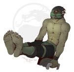  anthro exercise exercise_equipment face_mask feet foot_fetish foot_focus hi_res humanoid kredri male mortal_kombat reptile_(mortal_kombat) scalie shirtless shirtless_male soles solo video_games 