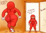  anthro big_butt breasts butt crossgender echidna female genitals hi_res imminent_sex knuckles_the_echidna mammal monotreme mtf_crossgender nipples opening_door oystercatcher7 pussy sega solo sonic_the_hedgehog_(series) thick_thighs wide_hips 