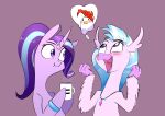  absurd_res avian blush bracelet cockatrice duo equid equine european_mythology friendship_is_magic greek_mythology hair hi_res hippogriff horn jewelry mammal my_little_pony mythological_avian mythology necklace purple_eyes purple_hair scalie silverstream_(mlp) starlight_glimmer_(mlp) underpable unicorn 