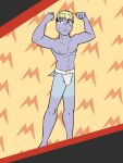  abstract_background anthro anthrofied clothed clothing flexing fuze hi_res jockstrap jockstrap_only machop male nintendo nipples pok&eacute;mon pok&eacute;mon_(species) pok&eacute;morph rex_(fuze) solo suntan tan_line topless underwear underwear_only video_games 