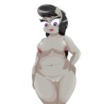  1:1 absurd_res anthro belly big_breasts black_hair breasts chubby_female equid equine female friendship_is_magic genitals hair hasbro hi_res horse maldoando mammal my_little_pony nipples nude octavia_(mlp) open_mouth pony purple_eyes pussy slightly_chubby solo 