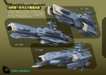  blueprint chart commentary_request comparison energy_cannon fleet highres kinoshita_teitoku machinery military muzzle no_humans original radar_dish radio_antenna science_fiction signature sketch spacecraft translation_request turret twitter_username uchuu_senkan_yamato wave_motion_gun 