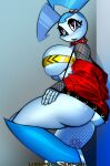  &lt;3 &lt;3_eyes big_breasts breast_squish breasts butt clothing collar female fishnet hi_res huge_breasts humanoid jenny_wakeman linorgoldenfish looking_at_viewer machine my_life_as_a_teenage_robot nickelodeon not_furry robot robot_humanoid smile solo squish tight_clothing 