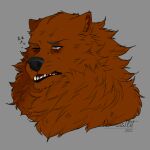  1:1 anthro brown_body brown_fur fluffy fur headshot_portrait hi_res male mammal nafeon nemesisilit portrait solo tired ursid 