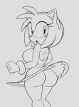  amy_rose anthro big_breasts big_butt breasts butt eulipotyphlan female hedgehog hi_res huge_butt looking_at_viewer mammal sega sketch solo sonic_the_hedgehog_(series) squidapple 