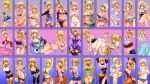  absurdres animal_ears blonde_hair breasts collage fairy_tail highres large_breasts looking_at_viewer lucy_heartfilia non-web_source rabbit_ears swimsuit underboob wallpaper_(object) 