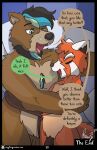  after_sex afterglow ailurid anthro anthro_on_anthro comic cuddling dialogue duo embrace end english_text hi_res hug male male/male mammal red_panda roxythefoxy speech_bubble text ursid 