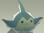  black_eyes blue_skin boke-chan closed_mouth colored_skin commentary_request fins fusion green_skin half-closed_eyes head_fins multicolored_skin pokemon pokemon_(creature) portrait sketch star_wars two-tone_skin vaporeon wrinkled_skin yoda 