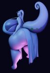  anthro big_breasts big_butt blender_(software) bra breast_squish breasts butt cleavage clothed clothing darkdraketom dress female glistening glistening_body goodra green_eyes hand_on_leg hand_on_thigh hi_res huge_breasts looking_at_viewer multicolored_body nintendo pok&eacute;mon pok&eacute;mon_(species) purple_body simple_background solo squish thick_thighs two_tone_body underwear video_games 