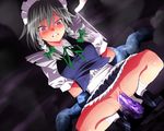  blush empty_eyes fyama hairband izayoi_sakuya maid purple_eyes rape short_hair silver_hair solo tears tentacles touhou 