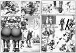  armor assaultron_(fallout) back_boob bethesda_softworks big_breasts big_butt blood bodily_fluids breasts butt comic death double_deck duo fallout female genitals group gun hi_res huge_breasts huge_butt human humanoid machine male mammal manga metal pussy ranged_weapon rear_view robot video_games weapon wide_hips 