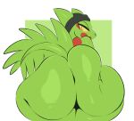  2022 ambiguous_gender anthro arizonathevixen big_butt biped butt digital_media_(artwork) hand_on_butt hi_res huge_butt hyper hyper_butt looking_back narrowed_eyes nintendo pok&eacute;mon pok&eacute;mon_(species) rear_view sceptile simple_background smile solo thick_thighs video_games wide_hips 