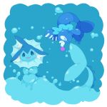  2020 ambiguous_gender blue_body blue_skin bubble duo eeveelution feral goo_creature hi_res mammal marine nintendo open_mouth pinniped pok&eacute;mon pok&eacute;mon_(species) popplio simple_background smile vaporeon video_games winte 