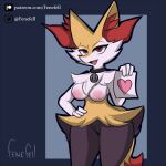  &lt;3 anthro braixen breasts female fenefell fur genitals nintendo nipples pok&eacute;mon pok&eacute;mon_(species) pussy red_body red_eyes red_fur smile solo thick_thighs video_games white_body white_fur yellow_body yellow_fur 