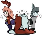  all_fours anal anal_penetration anthro ass_to_ass barefoot big_feet blush butt canid canine canis clothed clothed_sex clothing darkburst_(artist) digital_media_(artwork) doggystyle duo dust:_an_elysian_tail dust_(elysian_tail) erection feet female from_behind_position genitals haley_(elysian_tail) hi_res lagomorph leporid male male/female mammal moan penetration penis rabbit romantic romantic_couple sex simple_background smile tongue tongue_out video_games wolf 