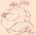  activision anthro blush butt clothing crash_bandicoot crash_bandicoot_(series) fur hi_res male obese overweight smolsnuff solo text underwear video_games weight_gain 