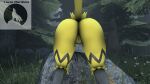  3d_(artwork) animated anthro butt digital_media_(artwork) felid feline female genitals hybrid legendary_pok&eacute;mon luciamaribela lynx mammal nintendo pok&eacute;mon pok&eacute;mon_(species) pussy solo source_filmmaker video_games warfaremachine yellow zeraora 