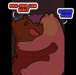  2022 anthro anukkyt biped black_nose bodily_fluids brown_body cartoon_network dialogue drooling duo embrace english_text grizzly_(wbb) hi_res hug ice_bear mammal polar_bear saliva slightly_chubby text ursid ursine we_bare_bears 