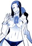  blush breasts bukkake cum labcoat large_breasts long_hair megami_ibunroku_devil_survivor mochizuki_mari monochrome naughty_face open_clothes panties shirt_lift smile solo tongue uchiuchi_keyaki underwear 